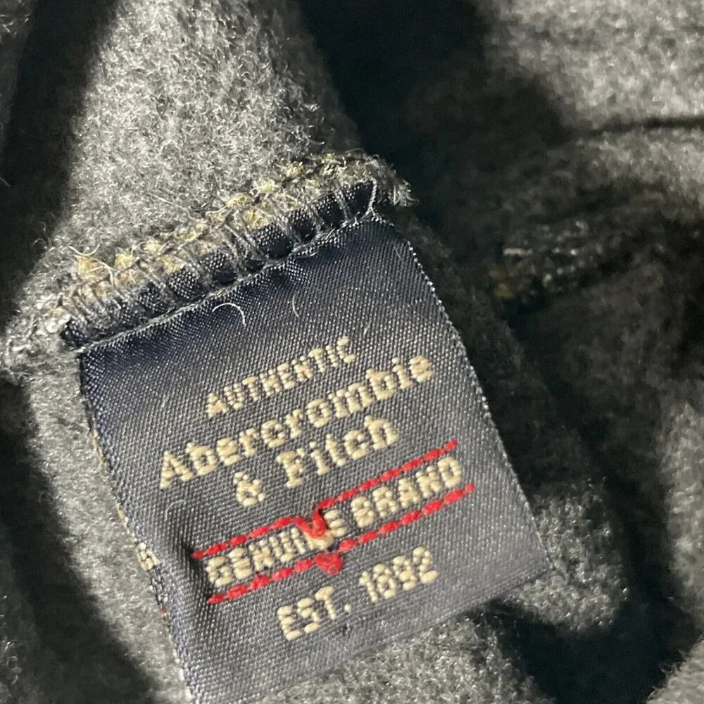 Abercrombie & Fitch Wool Beanie Burgundy Striped Cap Hat Winter Y2K 90s OS - Picture 5 of 8